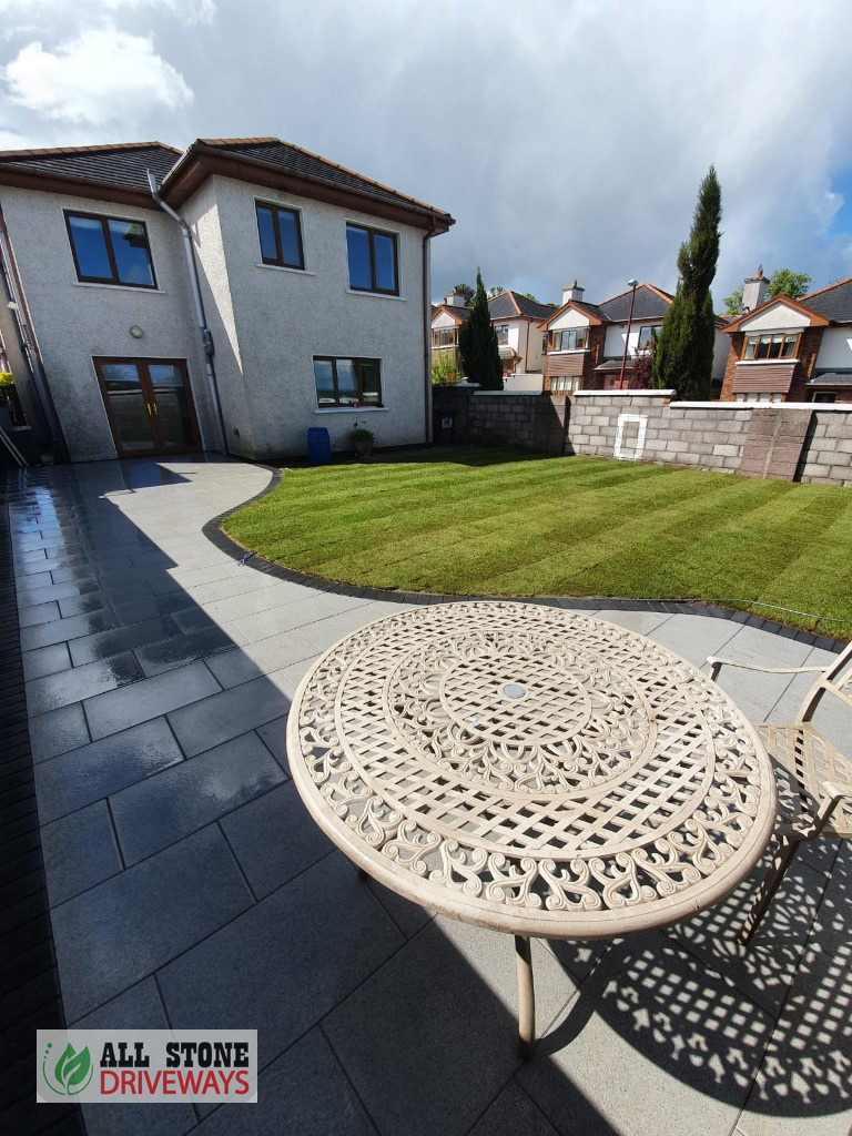 Beautiful Patio Transformation with Turf Lawn and New Walls in Togher