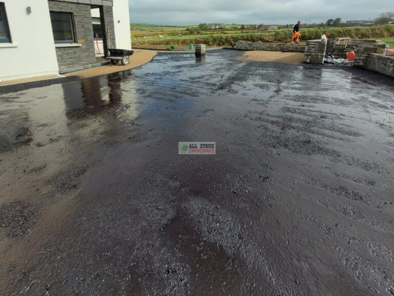 Double Coated Tar and Chip Driveway with Granite Patio Areas in Clonakilty, Co. Cork