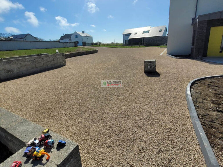 Double Coated Tar and Chip Driveway with Granite Patio Areas in Clonakilty, Co. Cork