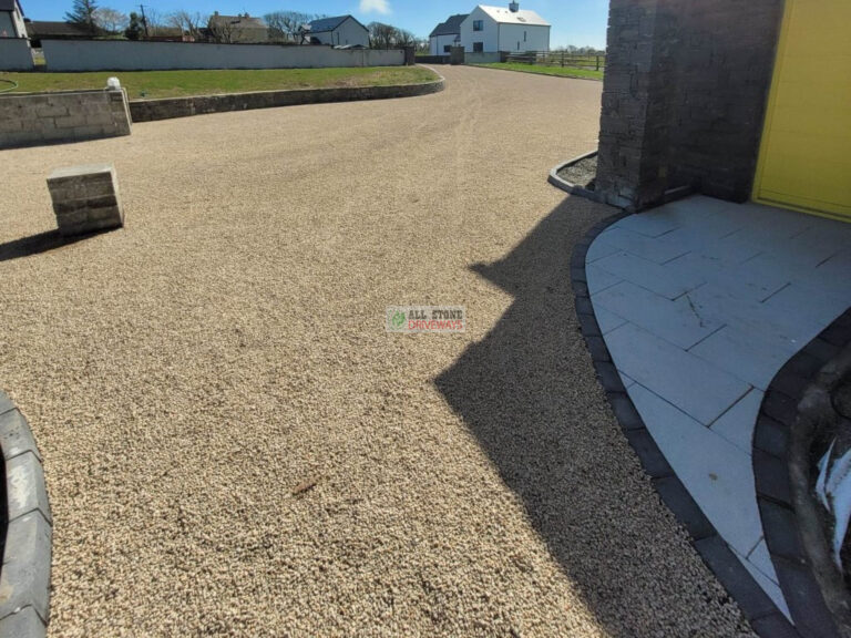 Double Coated Tar and Chip Driveway with Granite Patio Areas in Clonakilty, Co. Cork