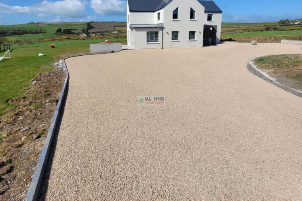 Double Coated Tar and Chip Driveway with Granite Patio Areas in Clonakilty, Co. Cork