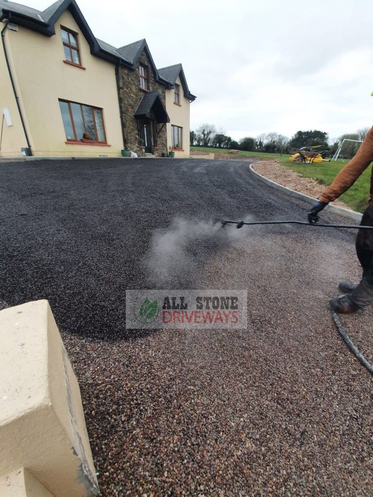 Double Coated Tar and Sandstone Chip Driveway in Mallow, North Cork