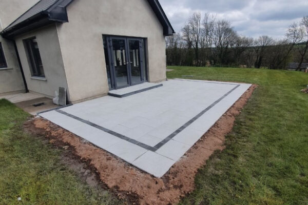 Granite Patio with Charcoal Border and New Step in Glenmore, Co. Cork