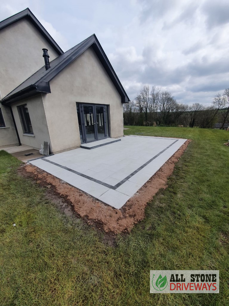Granite Patio with Charcoal Border and New Step in Glenmore, Co. Cork