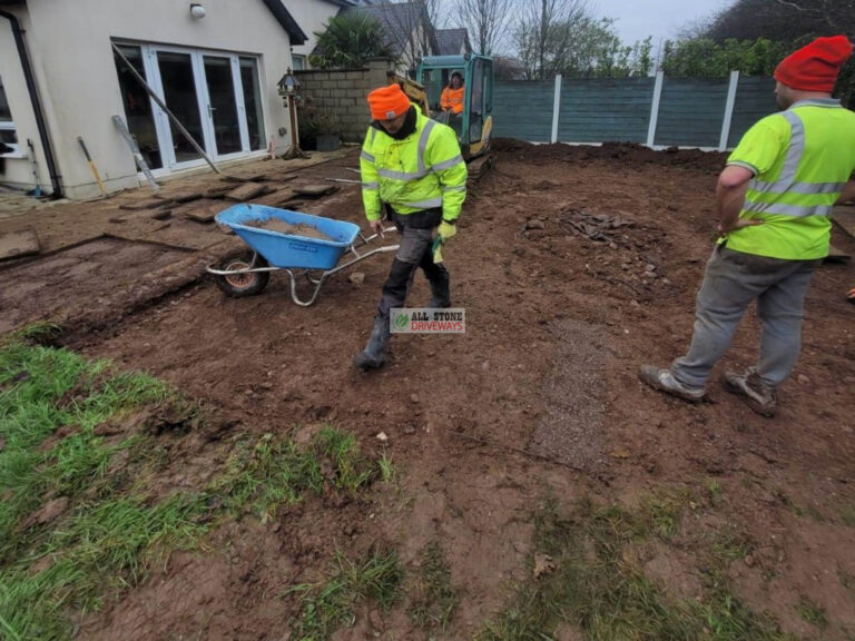 Granite Slabbed Patio with Charcoal Kerbing and Turf Lawn in Douglas, Cork