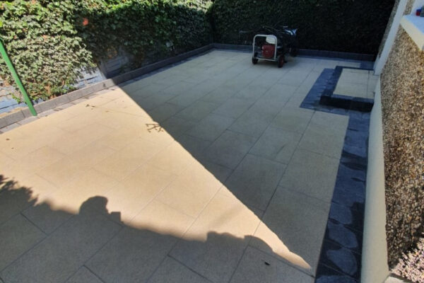 Granite Slabbed Patio with Connemara Walling in Turners Cross, Cork