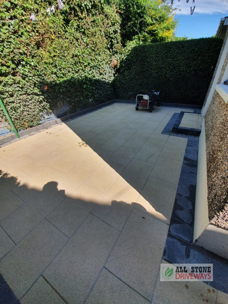 Granite Slabbed Patio with Connemara Walling in Turners Cross, Cork