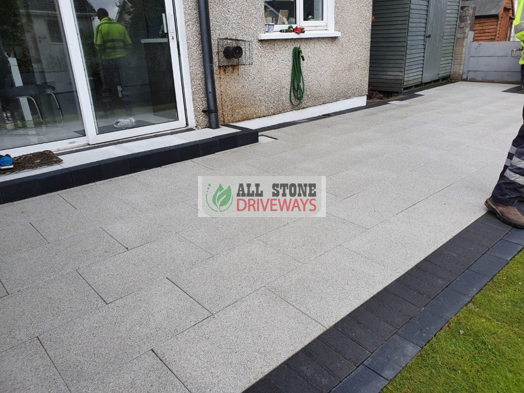 Granite Slabbed Patio with Turf Lawn in Cobh, Co. Cork