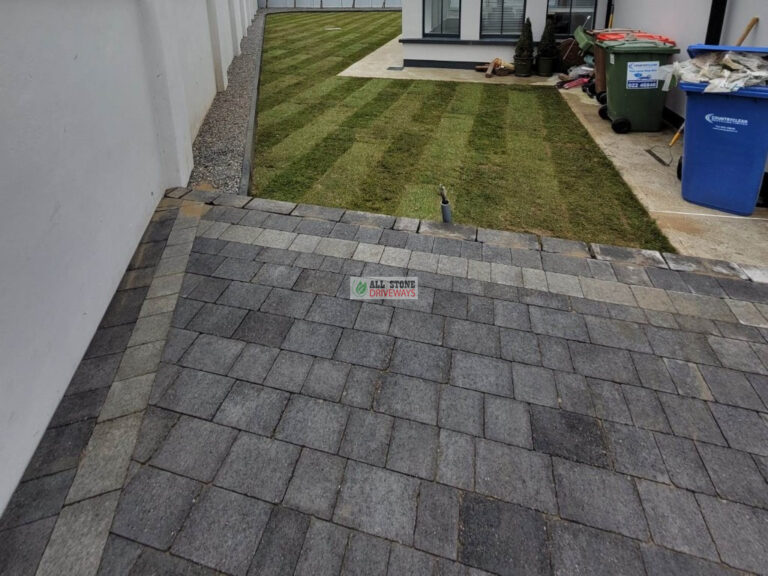 Large Driveway with Multicoloured Grey Brick and Silver Granite Patio in Kilcully, Cork City