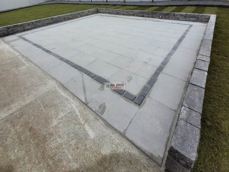 Large Driveway with Multicoloured Grey Brick and Silver Granite Patio in Kilcully, Cork City