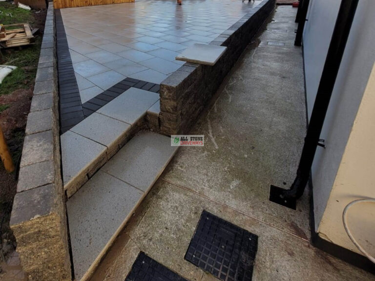 Large Driveway with Multicoloured Grey Brick and Silver Granite Patio in Kilcully, Cork City