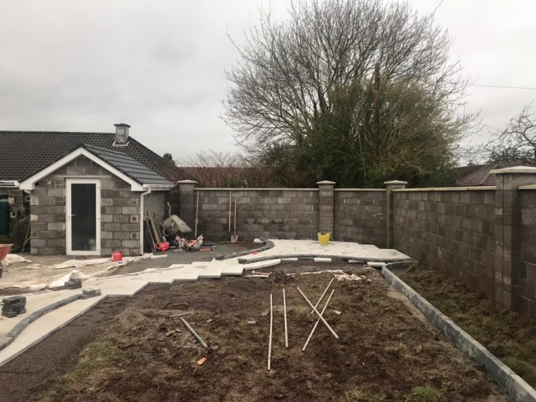 Newgrange Granite Patio with Turf Grass in Cork