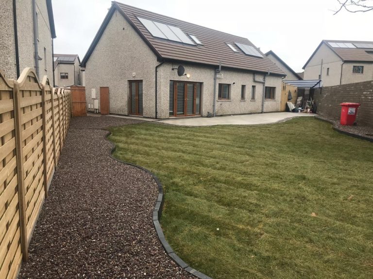 Newgrange Granite Patio with Turf Grass in Cork