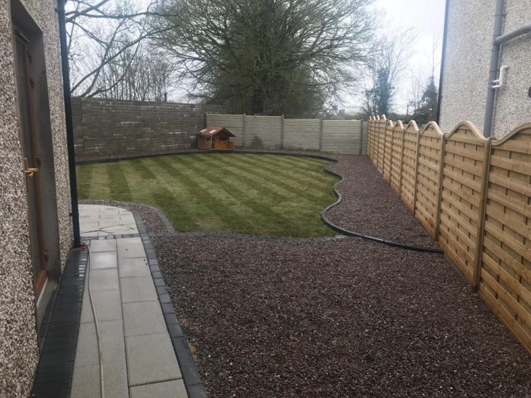 Newgrange Granite Patio with Turf Grass in Cork