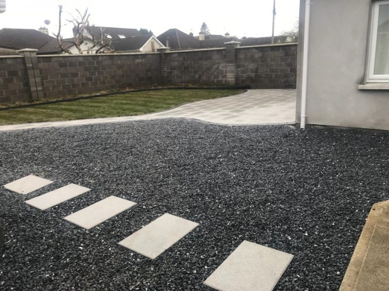 Newgrange Granite Patio with Turf Grass in Cork