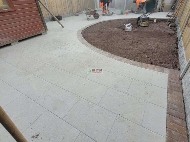 Patio with Silver Granite Slabs, New Lawn and Fencing in Youghal, Co. Cork