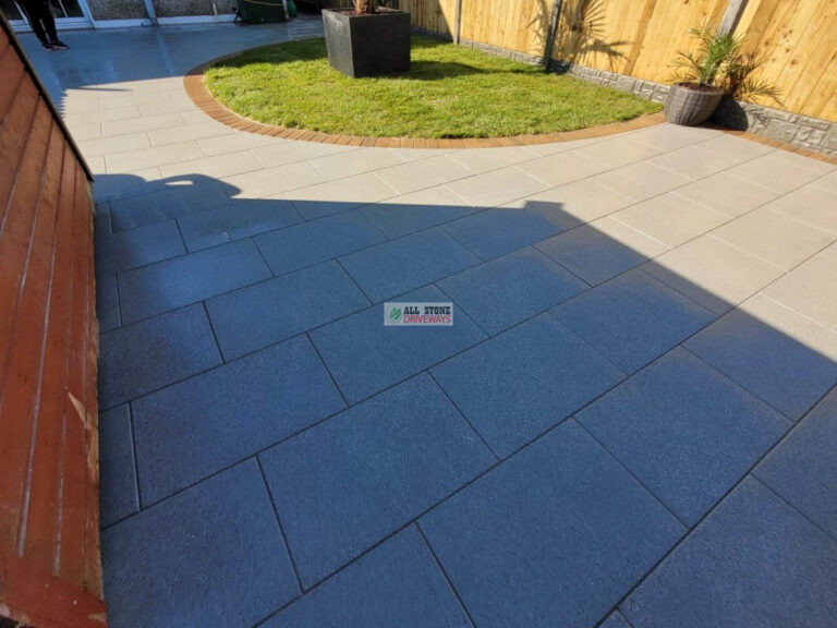 Patio with Silver Granite Slabs, New Lawn and Fencing in Youghal, Co. Cork