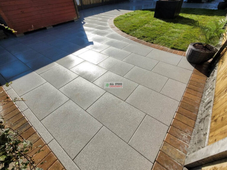 Patio with Silver Granite Slabs, New Lawn and Fencing in Youghal, Co. Cork