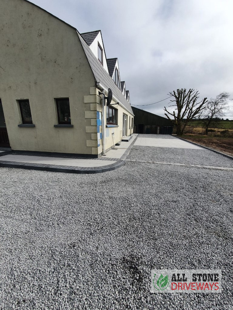 Silver Granite Patio with Gravelled Areas in North Cork