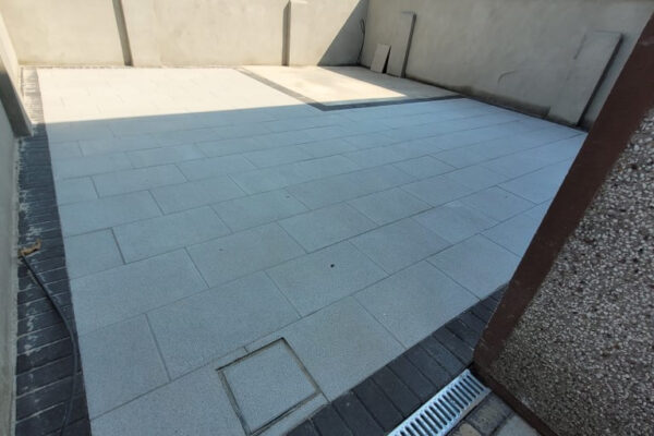 Silver Granite Patio with New Plastered and Capped Walls in Cork City