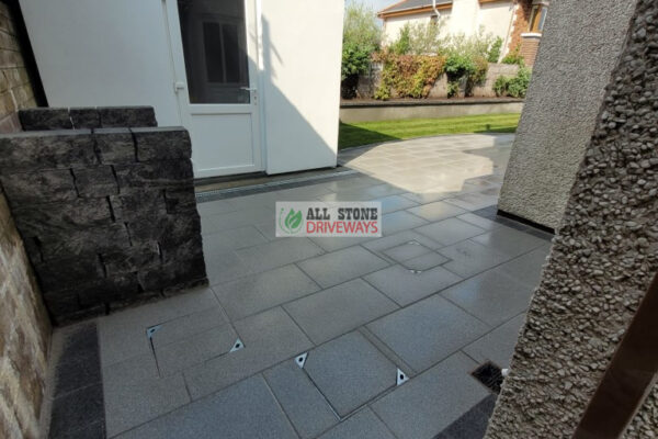 Silver Granite Patio with Plastered Wall in Togher, Cork