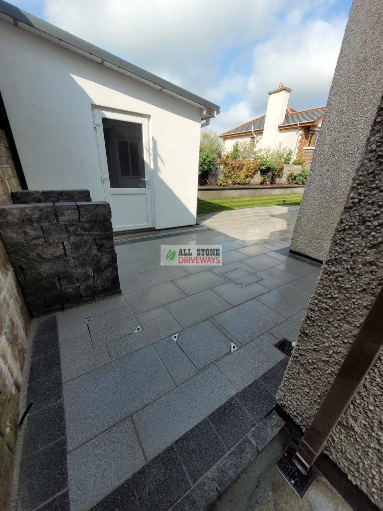 Silver Granite Patio with Plastered Wall in Togher, Cork