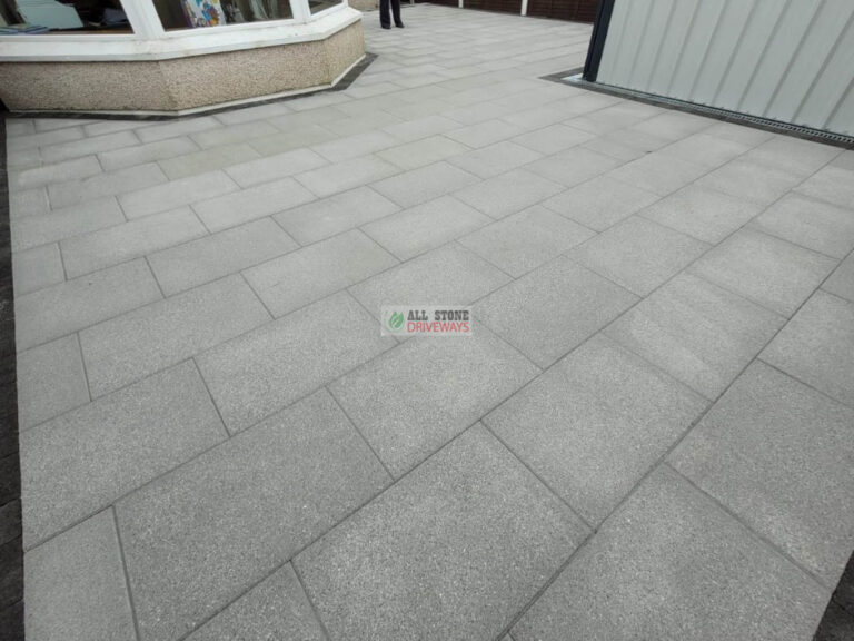 Silver Granite Slabbed Patio with Brick Border in East Cork