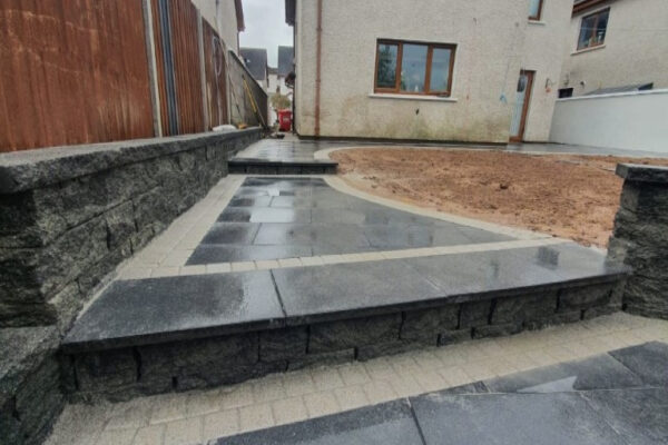 Slabbed Patio with Connemara Walling in Cork City