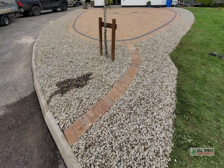 Slane Brick Patio with Charcoal Border and Diamond Pattern in East Cork