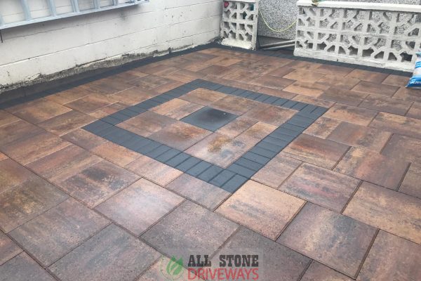 Patio Installation Completed with Curragh Gold Classic Flagstone